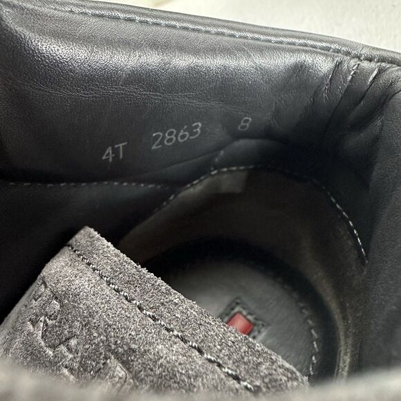 prada high-top linea rossa Gray Suede sneakers US size 9 main image 5